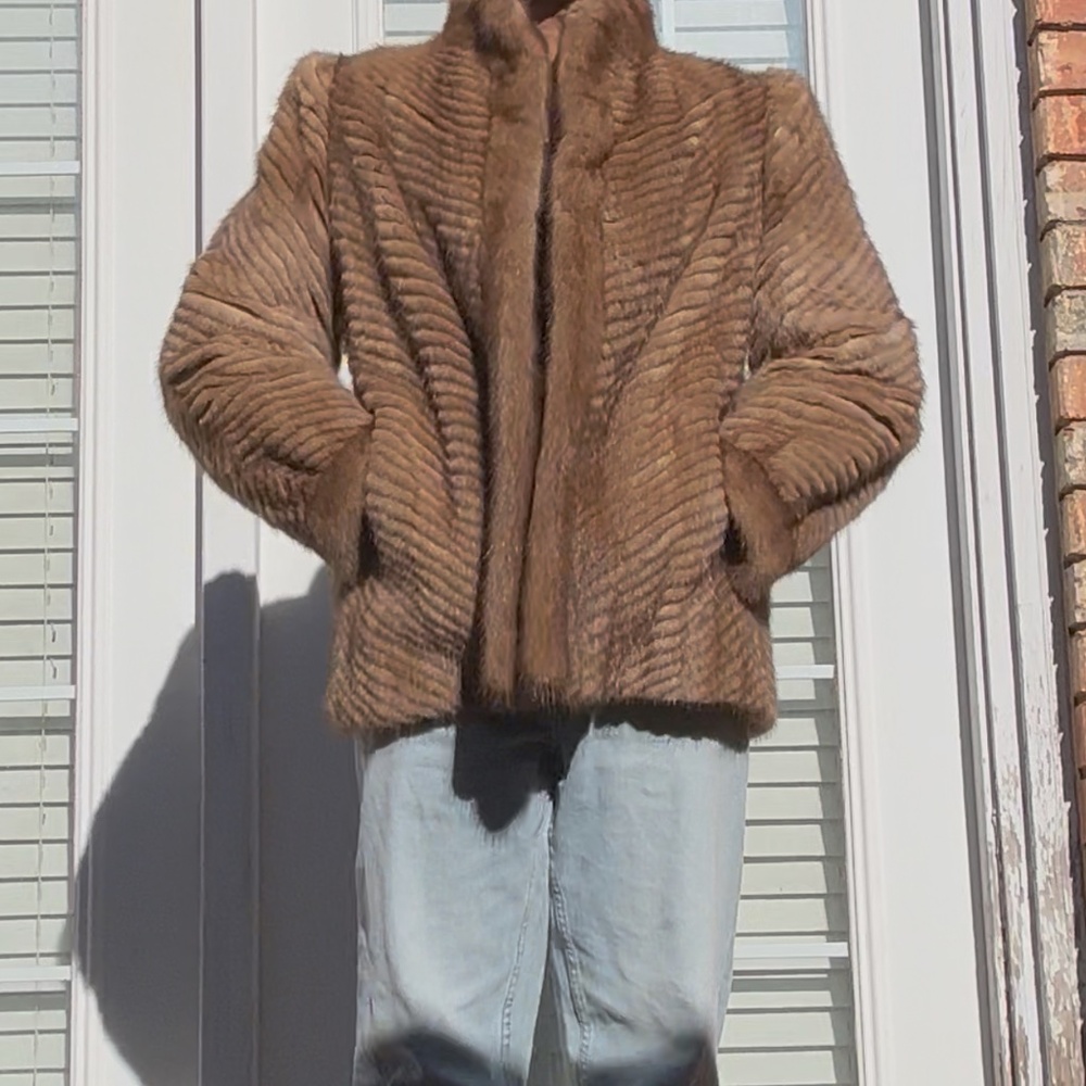 Soft Hazey Brown Mink Coat